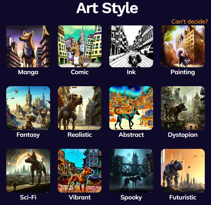 Visual Novel Art options